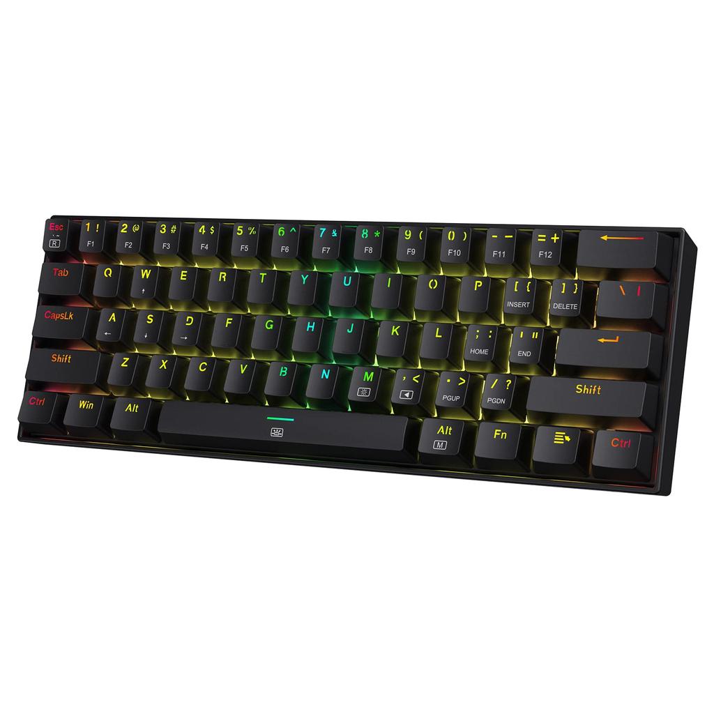 Redragon K630 Dragonborn 60% Wired RGB Gaming Keyboard, 61-Key Compact Mechanical Keyboard with Linear Red Switches and Professional Driver Support,