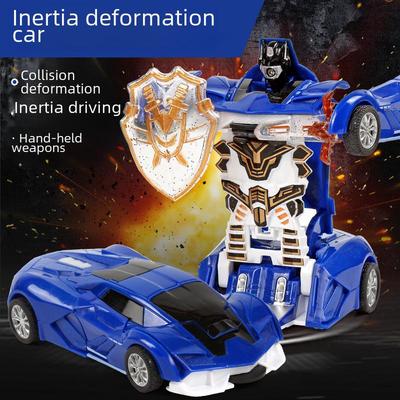 Inertial Impact Deformation Robot Toy - Transforming Collision Car for Kids