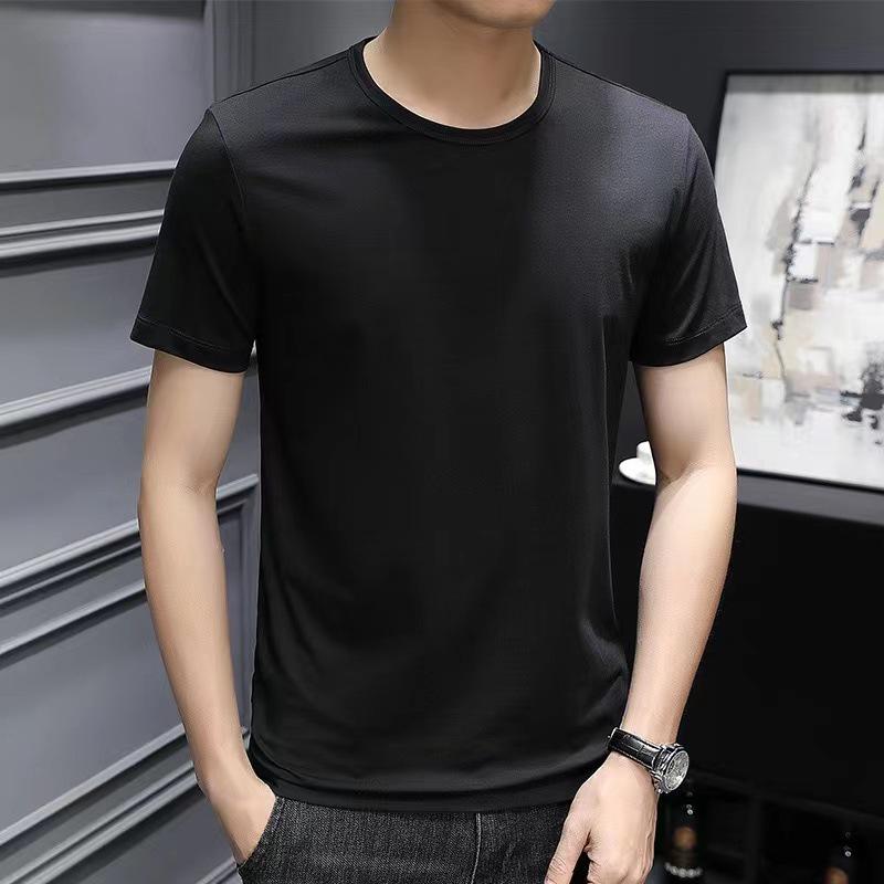 Мужская футболка большого размера белого цвета с коротким рукавом и круглым вырезом - корейский стиль 990₽