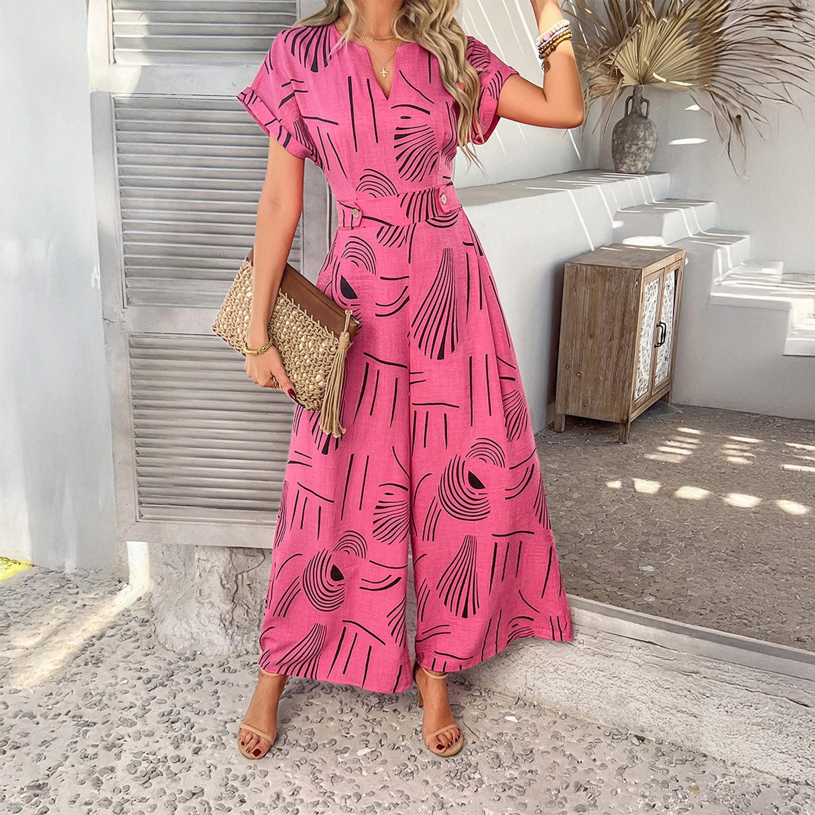 

Женский повседневный модный комбинезон для отдыха с рукавами-крылышками и V-образным вырезом, широкий XL