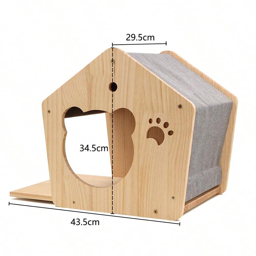Cat Climbing House Made Of Solid Wood Sisal Cat Climbing Ladder Durable Cat Scratching Post Cat Tree Pet Furniture