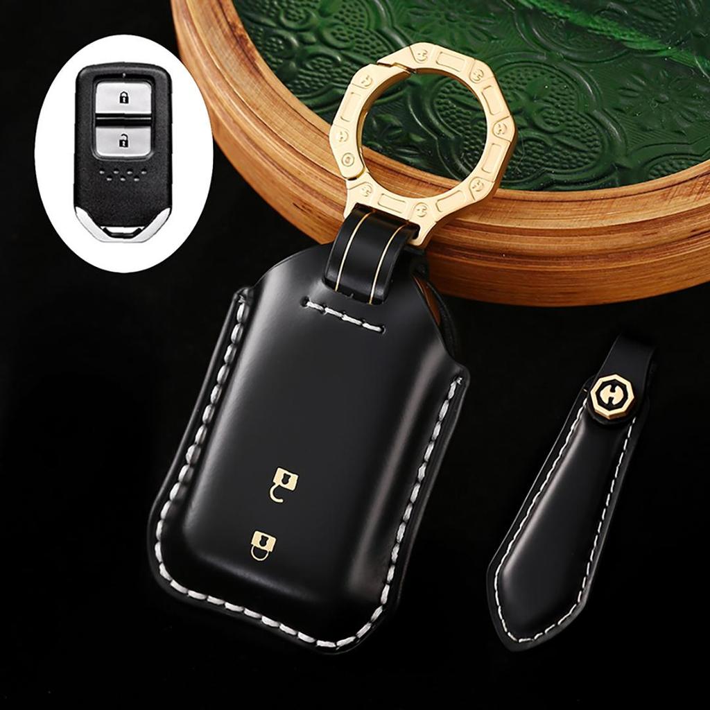Honda Accord Civic CRV Pilot Odyssey Handmade Cowhide High-End Car Key Cover keychain