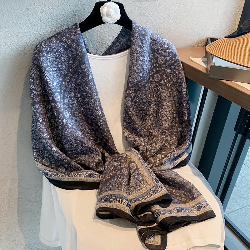 Spring and summer new shawl scarf temperament large square scarf fashion trend temperament women's silk scarf light luxury high-end scarf