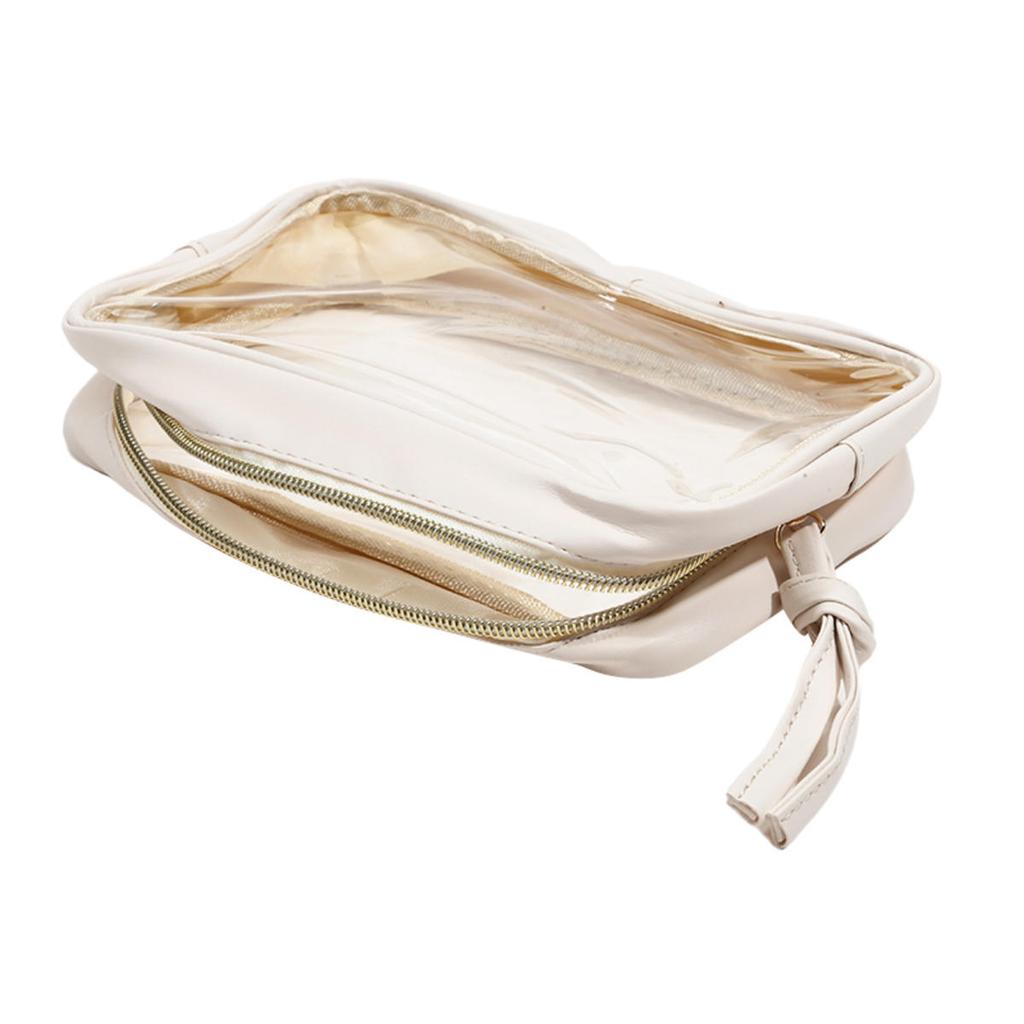 1PCS Travel Organizer Bath Toiletry Wash Storage Bag Case Black Zipper Clear Makeup Bags Pouch Women's Cosmetic Bag