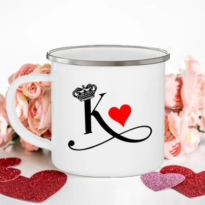 König Königin Druck Paare Tassen Kreative Emaille Tasse Outdoor Reise Camping Lagerfeuer Kaffee Wasser Tasse Liebhaber Tasse Valentinstagsgeschenk