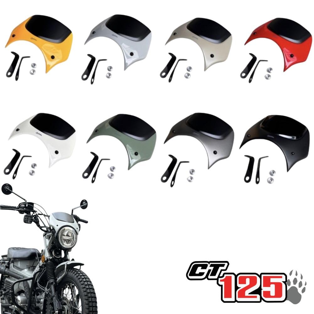 Diabolus by Windshield for Honda Hunter Cub CT125 Color Windscreen Custom Parts K-SPEED - Two-Tone - (New Beige)