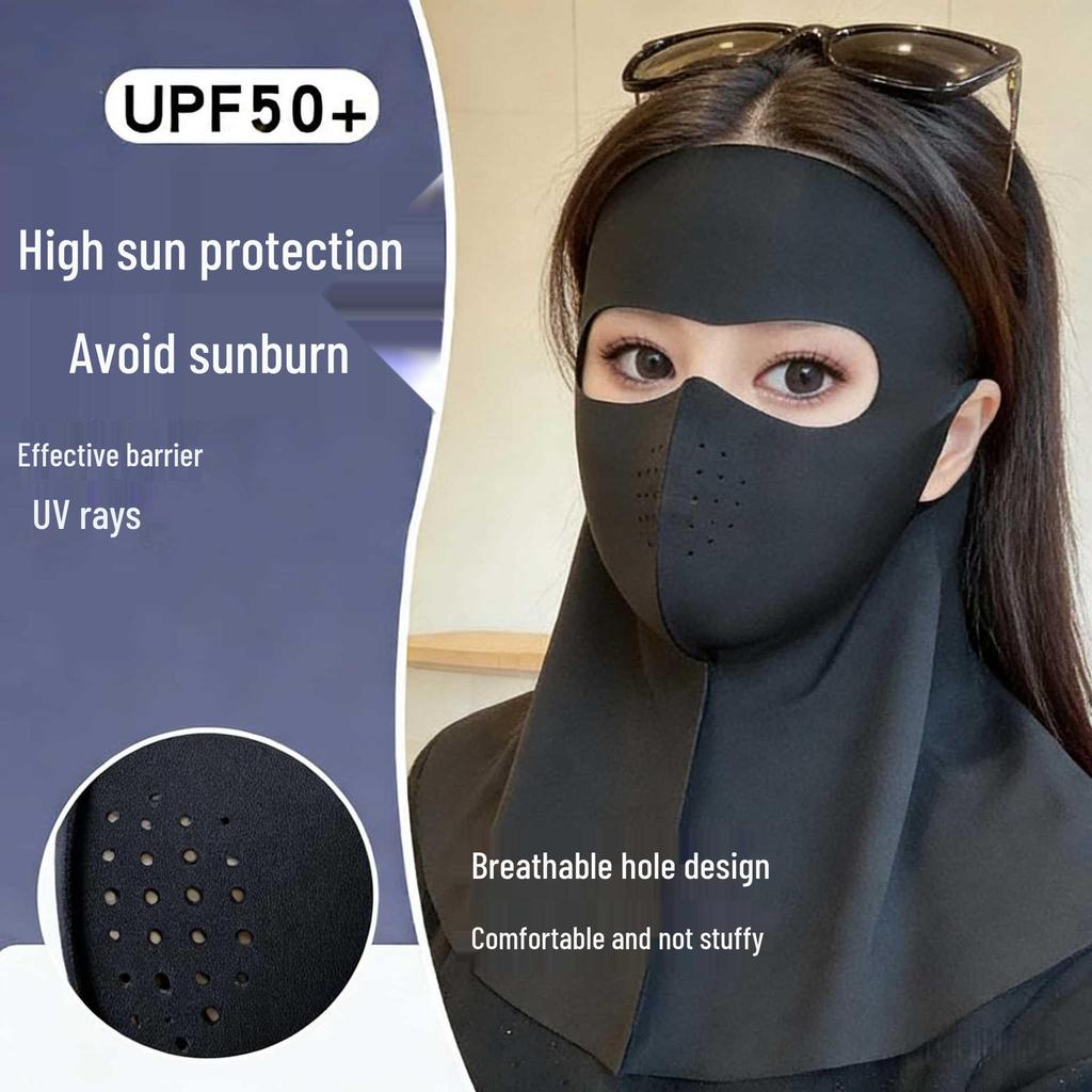 Women's Full Face UV Protection Ice Silk Mask and Neck Guard