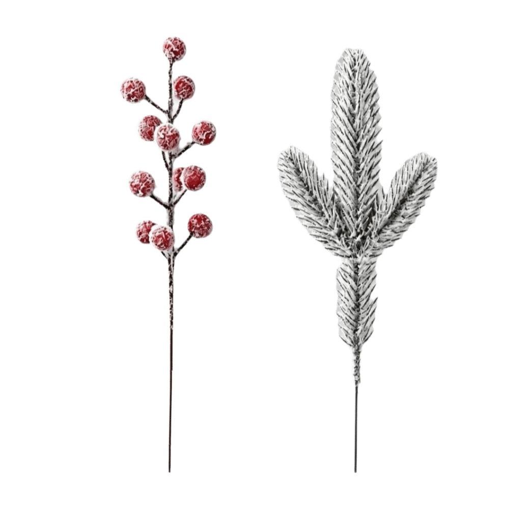 Rote Beeren Weihnachten Künstliche Kiefernzweige Grünzeug Blätter Künstliche Kiefer Heimdekoration