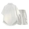 Summer Solid Color Basic Versatile Ice Silk Set Men's Shirt Short Sleeved Set Men's Two-piece Set
