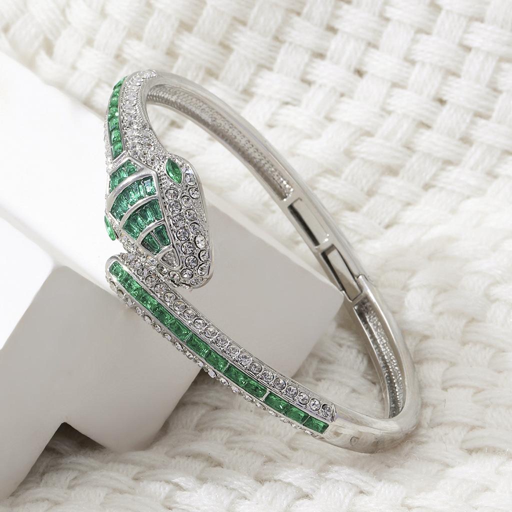 Animal Green Snake Open Bracelet Versatile High-end Hand Accessories Light Luxury Accessories for Women