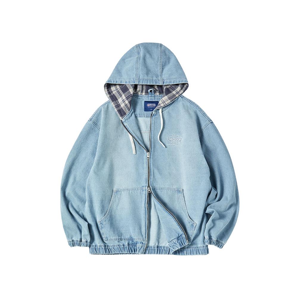 Outdoor Products Washed Denim Hooded Jumper (Light Blue)