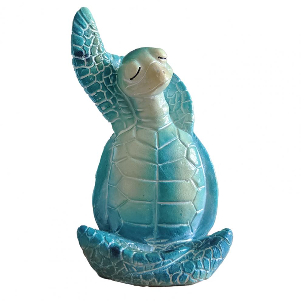 Meditation Turtle Ornament Yoga Turtle Decoration Sitting Tortoise Figurine Sea Turtle Statue Home Office Decor