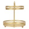 4pcs Gold 2 Tier Fruit Tray Metal 2 Tier Fruit Bowl Fruit Stand Organizer  For Party Event
