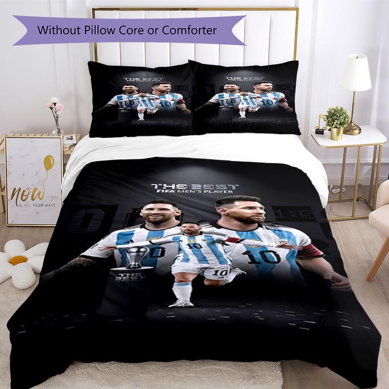 Football Messi Comforter Cover Set Suitable for Dormitory Lightweight Perfect Gift for Friends Family
