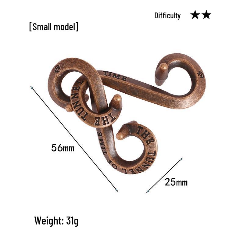 Intelligence Puzzle Zinc Alloy Disentanglement Rings - Unlock Nine Linked Rings Kongming Luban Lock Educational Toy