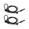 2pcs Set 180cm Kayak Canoe Paddle Leash Clip Stretchable Fishing Rod Tether Holder for Kayaking Surfing Black