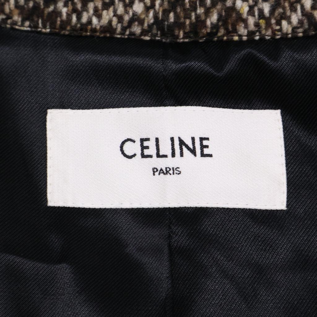 Celine Excellent Condition, Domestically Authorized 2M038043K Tweed Tube Mac Coat 52 BrownUsed