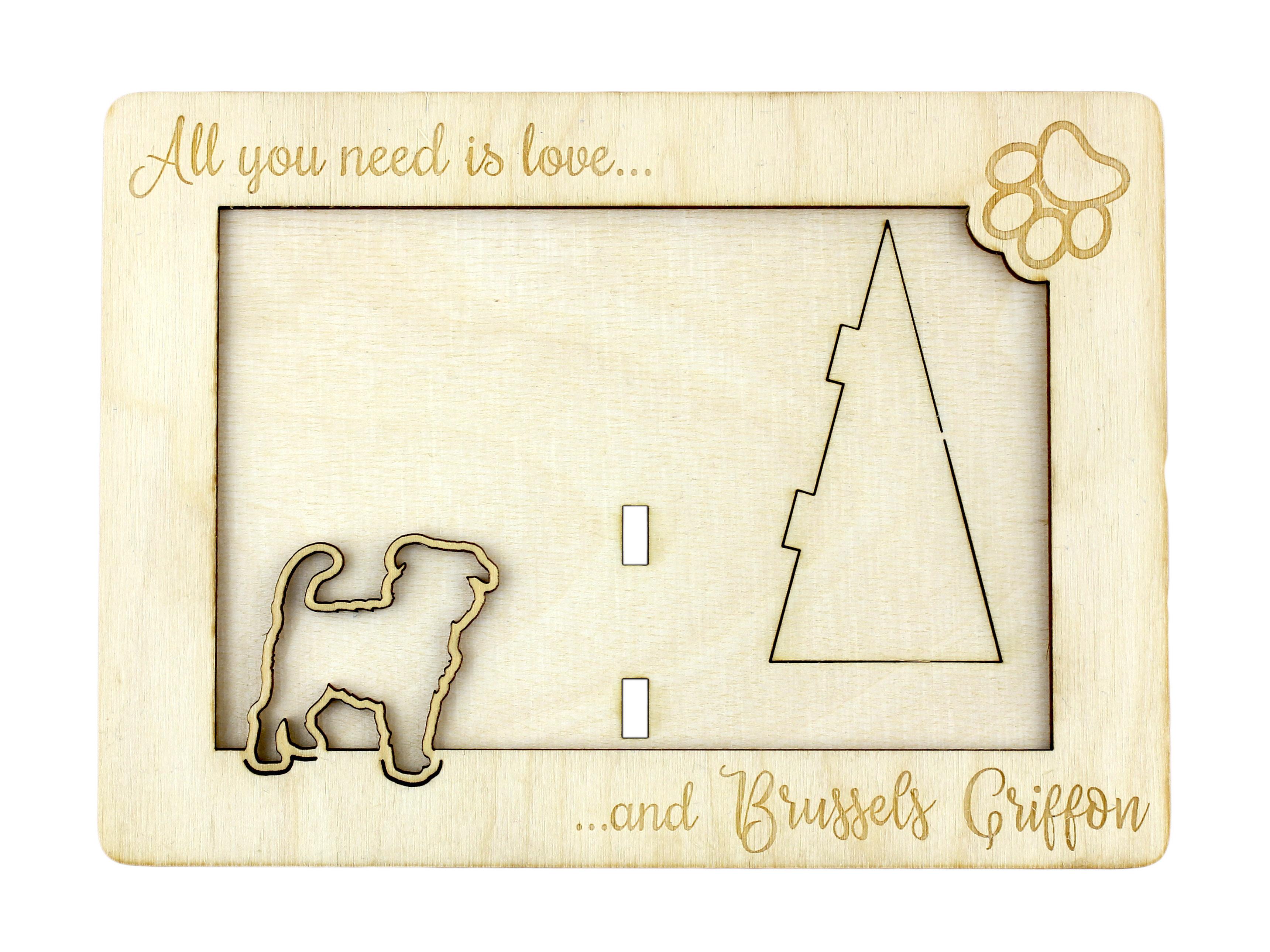 

Griffon Bruxellois, Brussels Griffon - Photo frame, engraved wooden frame, a lovely gadget for the dog lover by Art-Dog