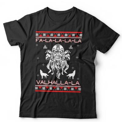 Wikinger Weihnachten Hässliches T-Shirt Unisex und Kinder Lustig Weihnachten Nordisch Walhalla Festlich