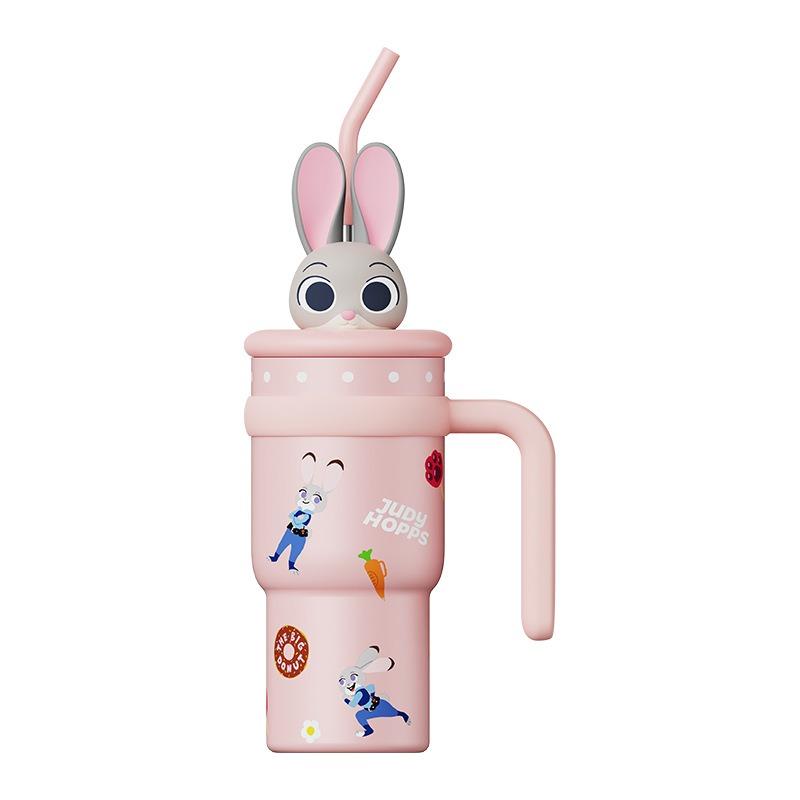 Disney Cartoon Thermos Cup 700ML Stainless Steel Keep Cold and Hot Stitch Lotso Coffee Cup with Straw Portable Car Water Cups