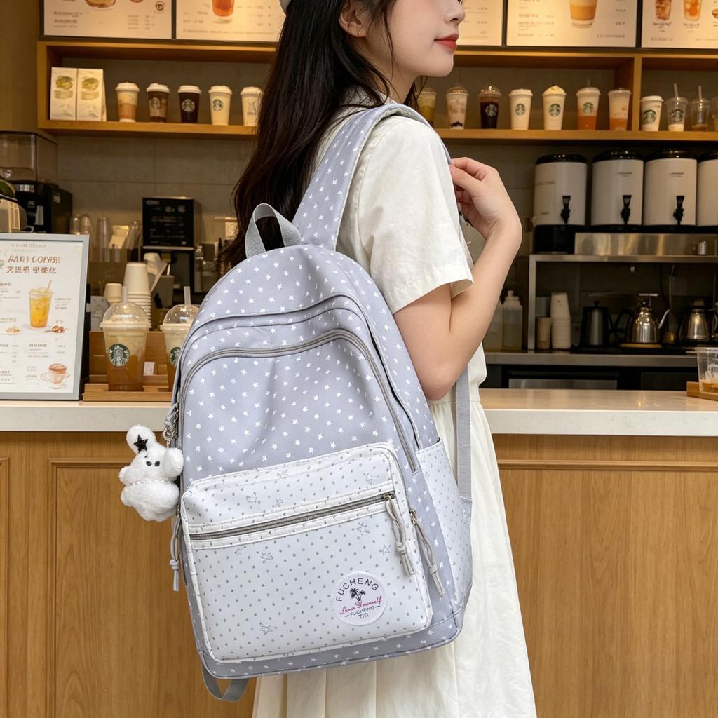 Schoolbag schoolbag new ins lightweight backpack junior high school student college student large capacity computer backpack can be set with tie rod