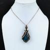 Neon Blue Apatite Gemstone Handmade Copper Wire Wrap Jewelry Lovely Pendant For Her