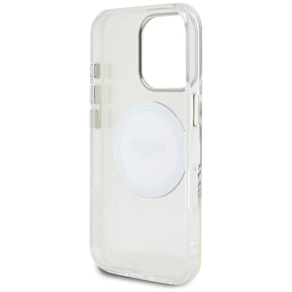 Etui Guess Iml Metal Colored Circle      Classic Logo Magsafe Do Iphone 16 Pro Biały