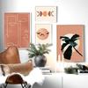 Boho Monstera Palmblatt Wandbilder Sonne Mond Wandposter Liniengeometrie Poster Dekoration Abstrakte Kunst Malerei Wanddeko