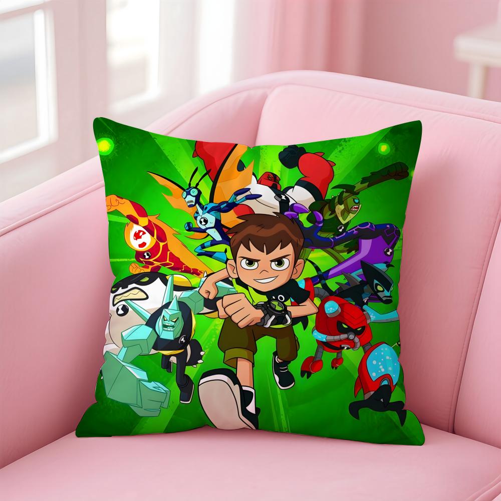 Anime B-Ben 10 U-Ultimate Alien Cushion Cover Comfortable Reversible Pillow Cover Ideal for Car Sofa Bedroom & Beyond