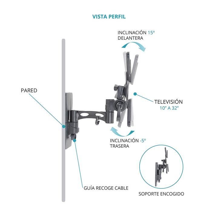 Tm Electron TMSLC272 Support Mural Universel pour télévision Noir 1235