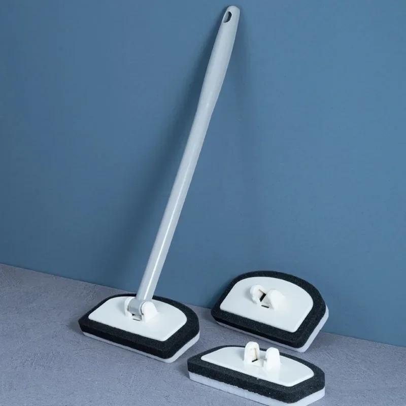 Bathroom Wall Brush Multi-function Cleaning Brush Long Handle Replaceable Household Bathtub Ceramic Tile Wall Glass Sponge Brush