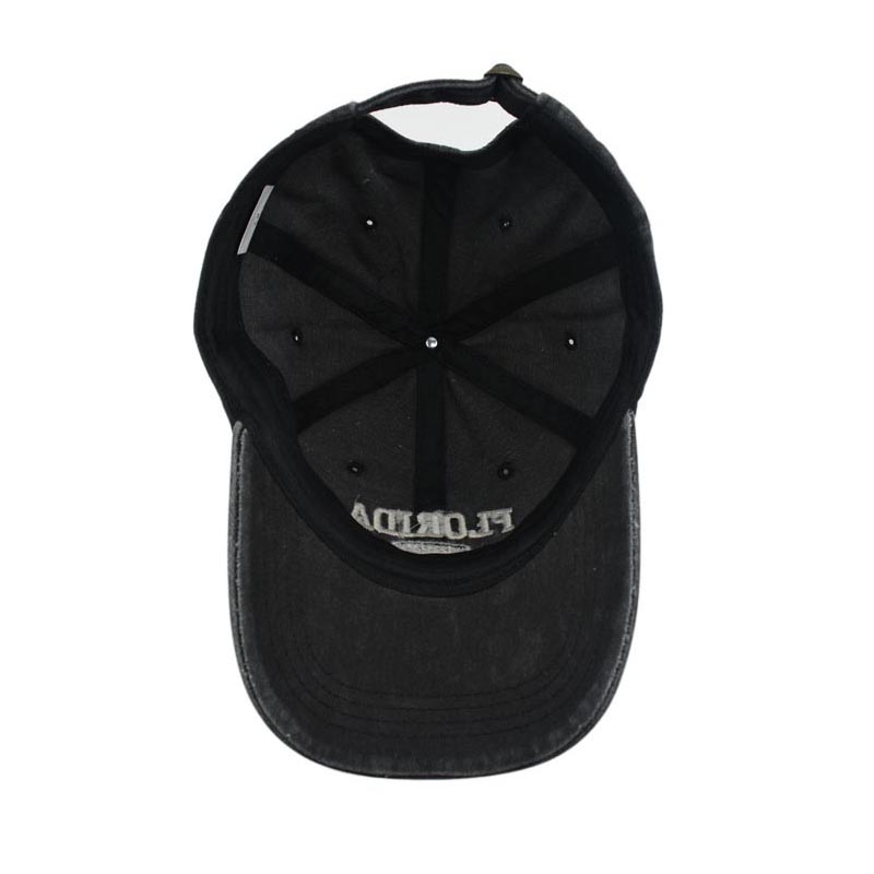 Vintage Washed Cowboy Baseball Cap For Men Women Florida Embroidery Sun Cap Casual Snapback Hip Hop Hat Curved Brim Soft Top Hat