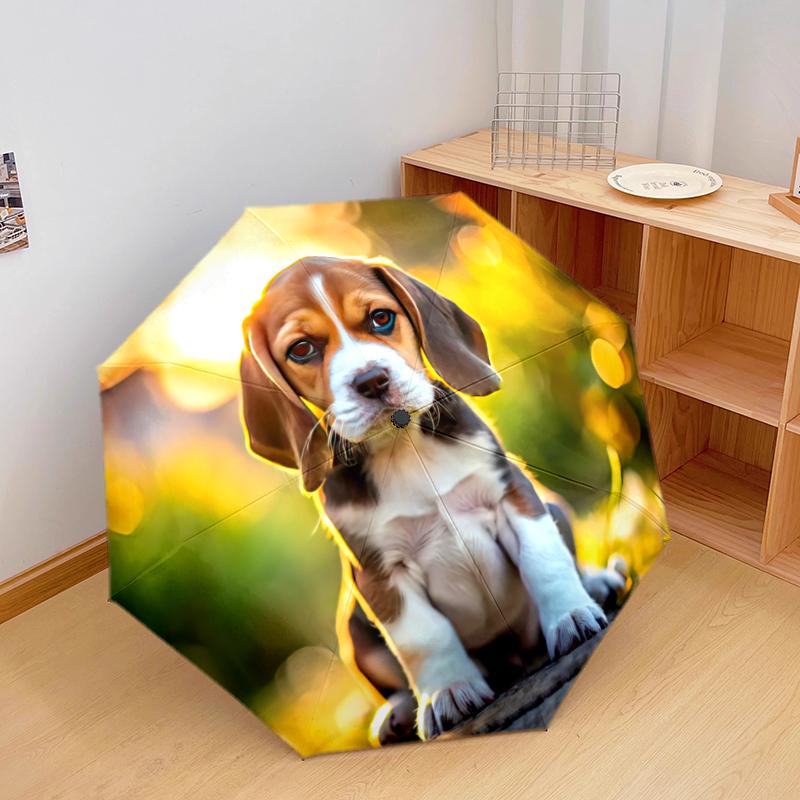 1PC cute dog pet puppy Umbrella Portable Folding Umbrella Iron Frame Hole Bone Structure Outdoor Home Umbrella A10