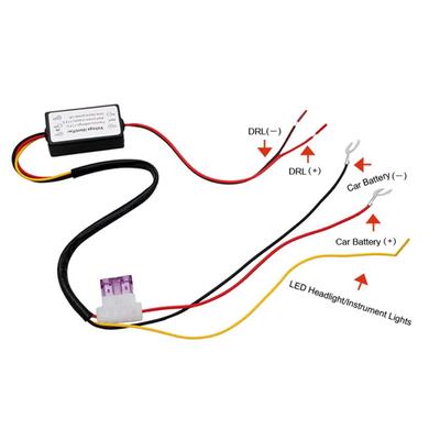 Car Led Daytime Running Light Relay Harness DRL Control ON OFF Automatic Dimmer