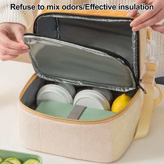Commuter Lunch Bag with Adjustable Strap Double Layer Insulated Bag, Large Capacity Leakproof Thermal Cooler Food Storage for Work Water Resistant