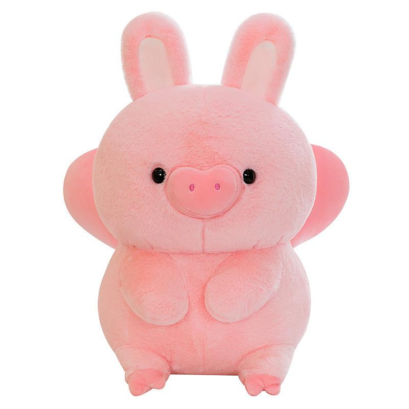 Cute Pink Rabbit-ear Flying Pig Plush Toy For Girls Stuffed Animal Doll Gift Decorative Pillow Sofa Ornament 45/55/75cm