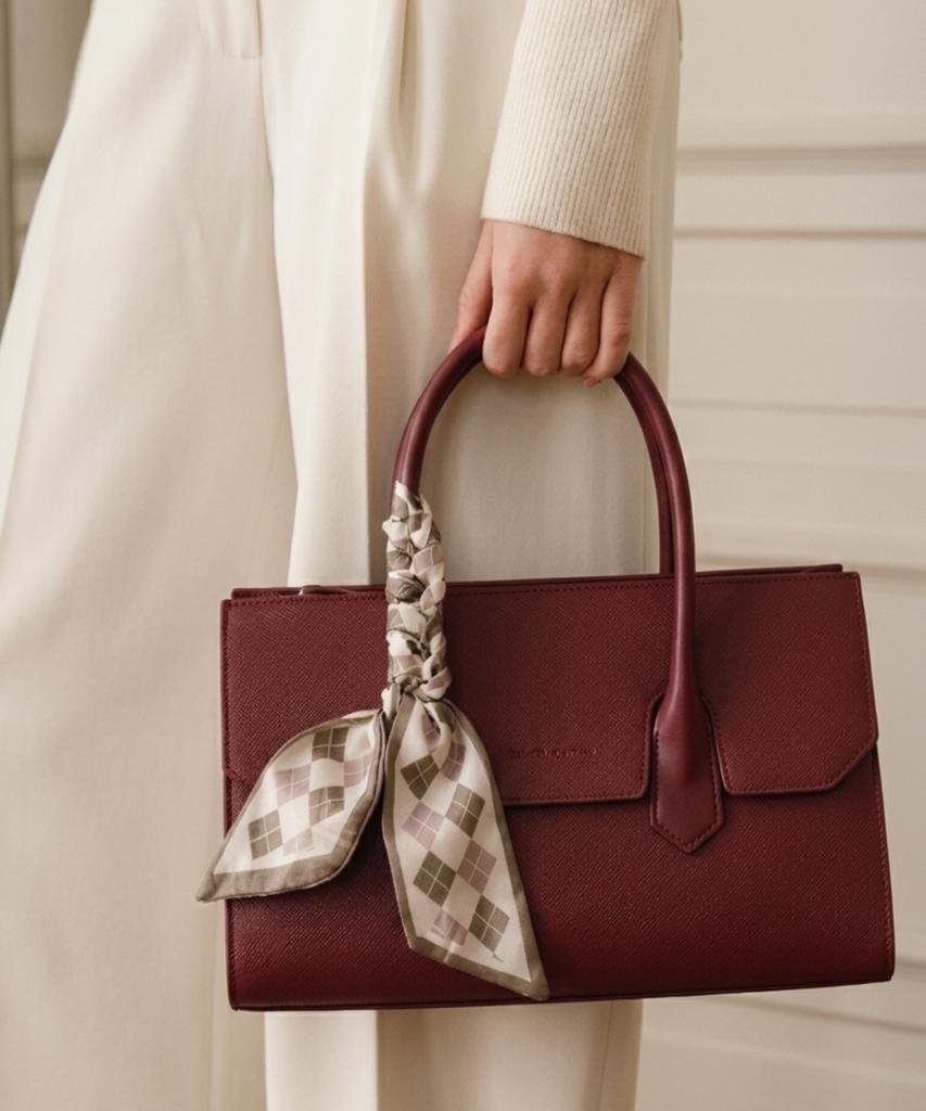 David Jones Madeleine 3-Way Scarf Tote Leather Bag Warm Taupe (Cm7416-1)