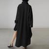 2024 Frühling/Herbst Damen Langarm Schlitzkleid - Elegant, Vielseitig, Modisch Einfarbig
