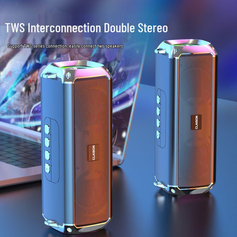 AI Smart Bluetooth Speaker T16: Dual Speakers, Large Volume, Card Slot, Long Battery Life, Subwoofer