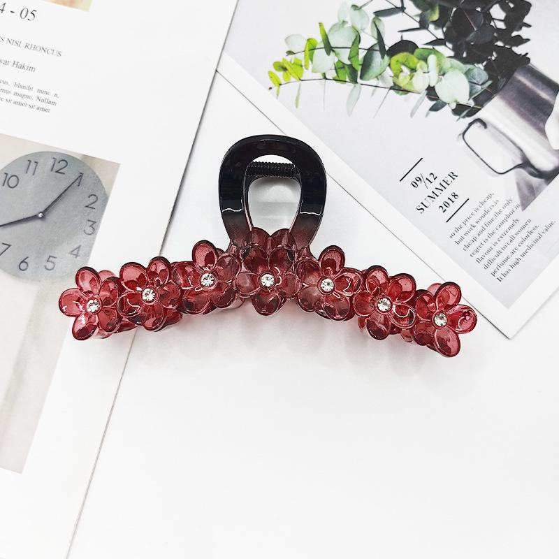 

Exquisite Rhinestone Jelly Shark Hair Clip - Flower Design for Women s Ponytail & Headwear