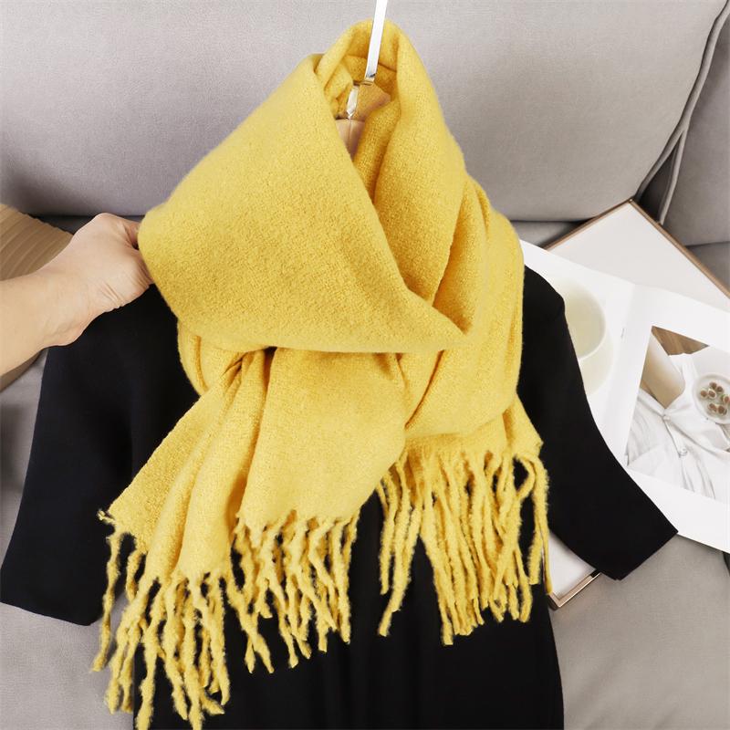New Winter Scarf For Women Long Warm Cashmere Scarves Hijab Solid Lady Shawl Wrap Female Pashmina Bandana Head Scarfs
