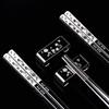 304 Stainless Steel Chopsticks & Rests Gift Set with Laser Black and White Logo