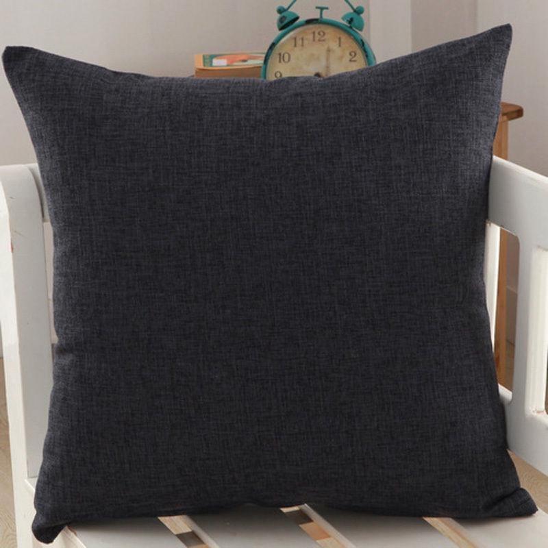 Luxurious Plain Solid Color Throw Pillow Case For Home Decor Linen Cotton Cushion Cover