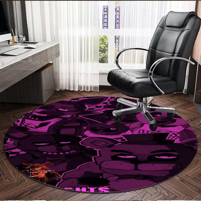 Five Nights at Freddy's Print Round Rug, Washable Floor Carpet, For Entryway Dorm Laundry Room Office Study, Home Decor Birthday Christmas Gift