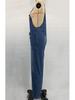 Damenmode Jumpsuit mit Kordelzug: Locker geschnittene Denim-Latzhose mit Schnürungsdetails