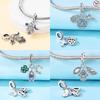 Charm Bead Components Shiny Zircon Blue Devil's Eye and Fatisha's Hand Bead Components Copper Metal Pendant Bead Component Compatible With Do It