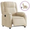 Electric Recliner Chair Cream Fabric