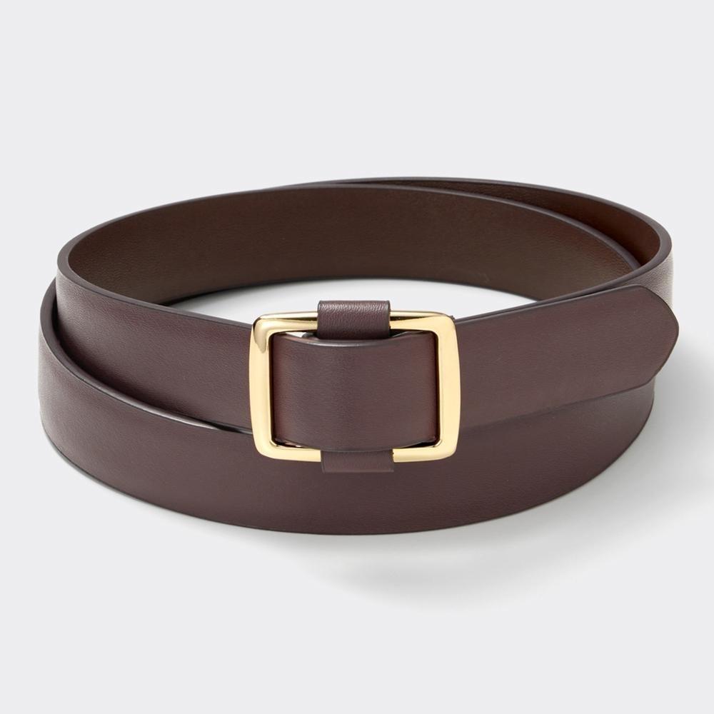 

GU square buckle holeless belt