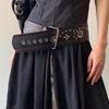 Y2k Leather Waist Belt Gothic Dress Jeans Belt Fashionable Women's Rivet Belt  Streetwear