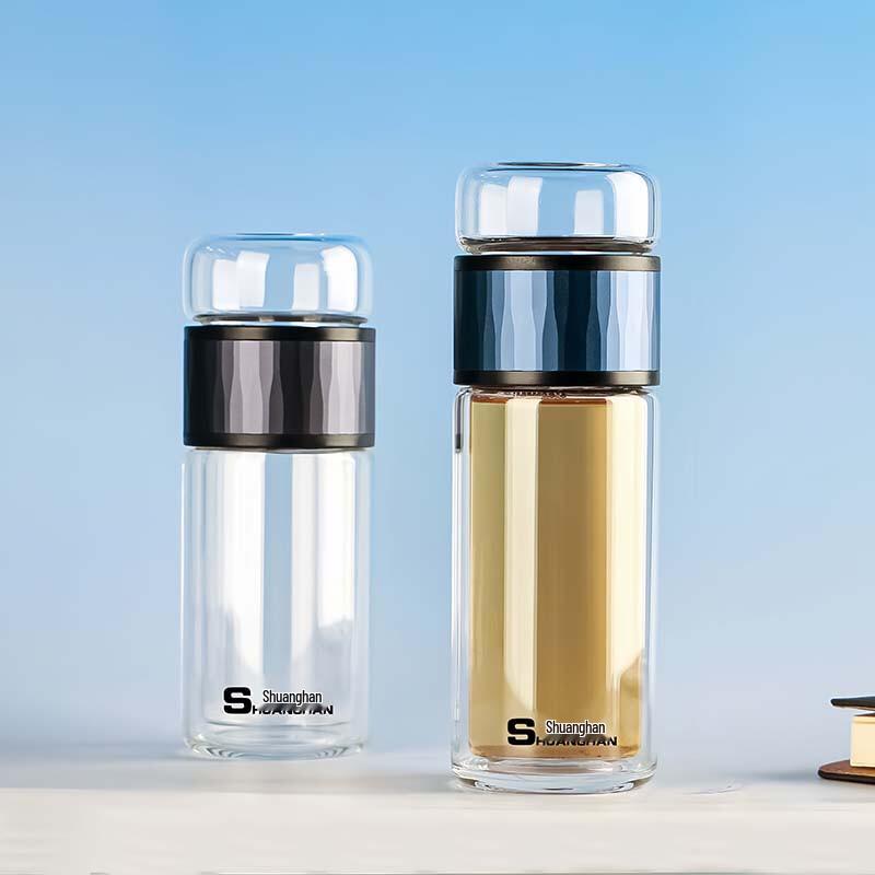 Shuanghan Double-Layer Tea Infuser Glass Cup